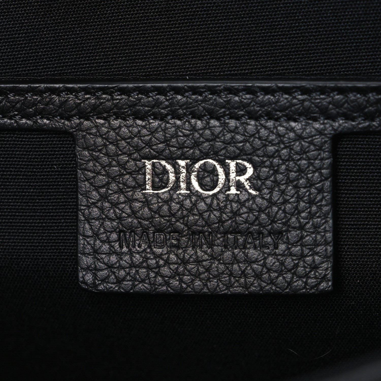 Grained Calfskin Saddle Messenger Bag Black