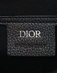 Grained Calfskin Saddle Messenger Bag Black