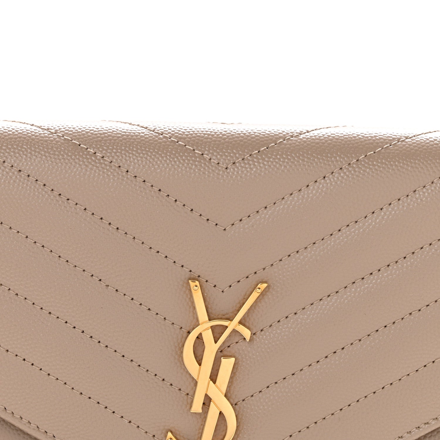 Grain De Poudre Matelasse Chevron Monogram Envelope Clutch Dark Beige