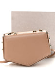 Soft Grained Goatskin Arrow Crossbody Bag With Chain Ballet Pink