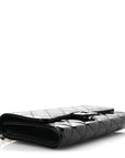 Patent Quilted Wallet On Removable Chain WOC Black