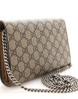 GG Supreme Monogram Mini Dionysus Chain Wallet Beige Taupe