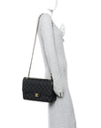Caviar Quilted Jumbo Double Flap Black