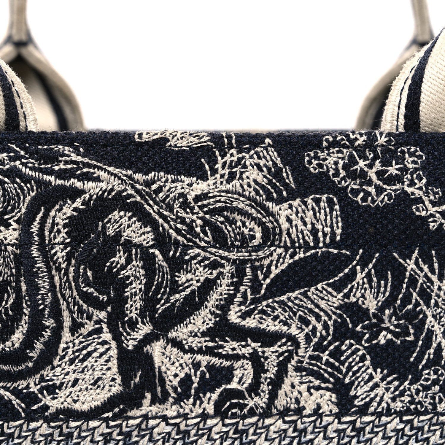 Calfskin D1ORiviera Toile De Jouy Small Book Tote With Strap Blue Multicolor