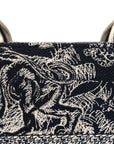 Calfskin D1ORiviera Toile De Jouy Small Book Tote With Strap Blue Multicolor
