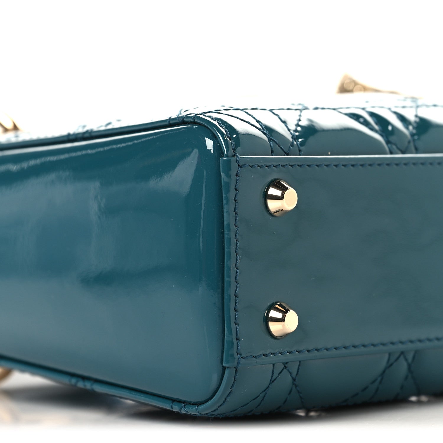 Patent Cannage Mini Lady Dor Blue