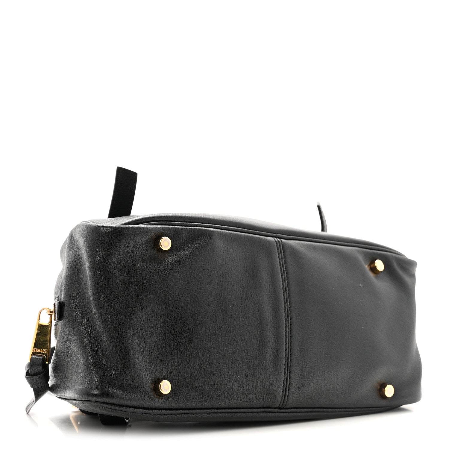 Lambskin Tag Bowling Bag Black