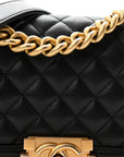 Caviar Quilted Small Boy Flap Black