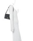 Soft Lux Calfskin Triangle Mini Shoulder Bag Black