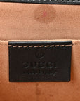Calfskin GG Supreme Monogram Small Padlock Shoulder Bag Black Gold