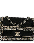 Tweed Braided Mini Rectangular Flap Black