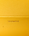 Fluffy Shearling Triomphe Claude Chain Shoulder Bag Yellow
