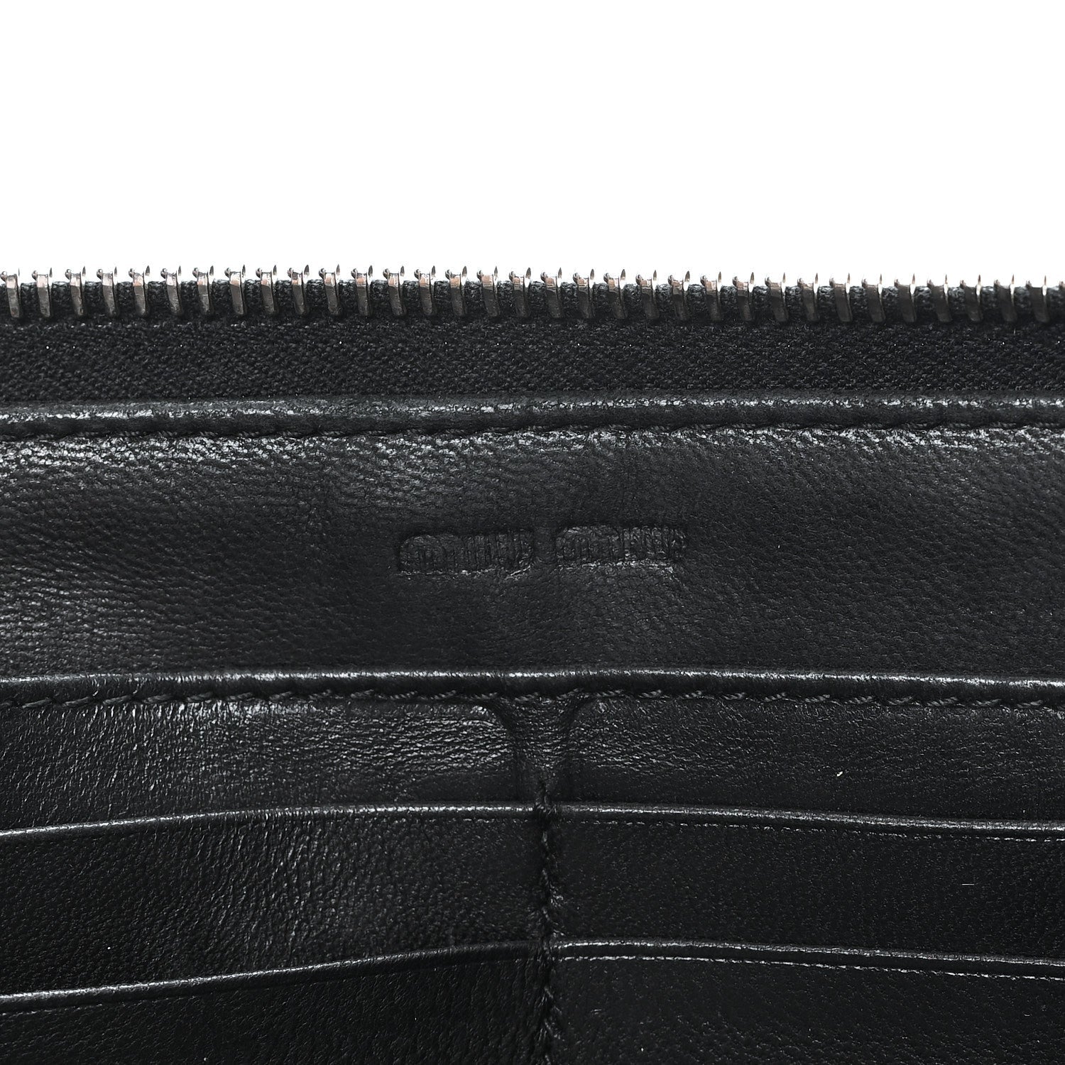 Nappa Metal Studded Zip Around Wallet Black