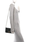 Lambskin Quilted Golden Class Wallet on Chain WOC Black