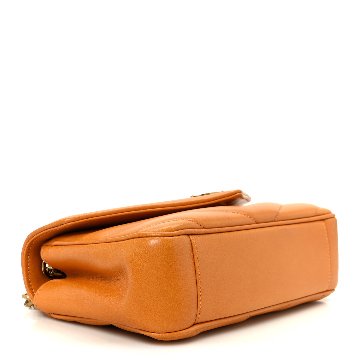 Lambskin Chevron Quilted Small Loulou Bag Sunflower