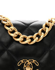Lambskin Quilted Large CHNL 19 Flap Black