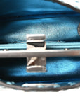 Metallic Cuoio Roma Sellerissima Nappa Sintetica Tape Stitch Petite Peekaboo I SEE U Iconic Satchel Placca Argento