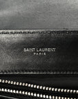 Calfskin Y Quilted Monogram Small Loulou Chain Satchel Black