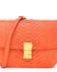 Snakeskin Medium Classic Box Flap Orange