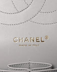 Caviar Quilted Jumbo Double Flap Grey