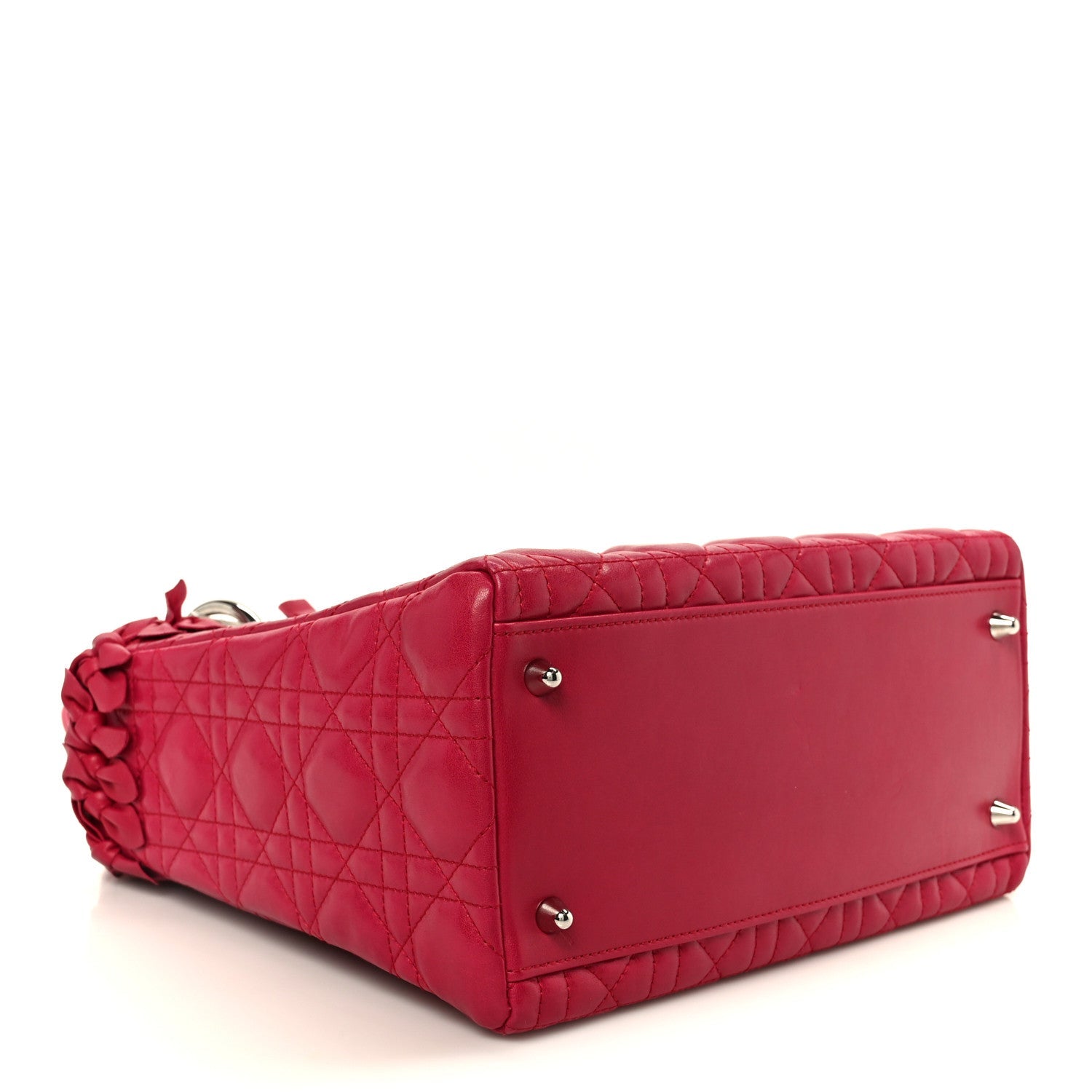 Lambskin Cannage Bow Medium Lady D1OR Fuchsia