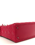 Lambskin Cannage Bow Medium Lady D1OR Fuchsia
