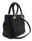 Lambskin Cannage Medium Lady D1OR Black