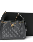 Caviar Quilted Small CHNL 25 Handbag Dark Grey