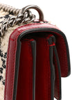 Tweed GG Monogram Small Dionysus Shoulder Bag White Black Romantic Cherry