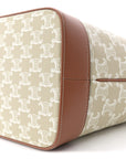 Triomphe Canvas Calfskin Medium Cabas Bag Grege