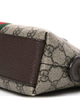 GG Supreme Monogram Textured Dollar Calfskin Web Small Ophidia Dome Shoulder Bag Beige Ebony New Acero