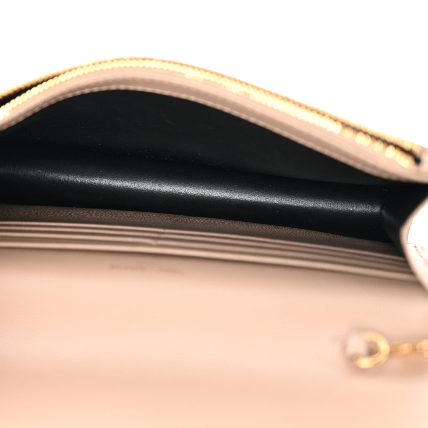 Grain De Poudre Matelasse Chevron Monogram Envelope Chain Wallet Dark Beige