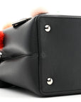 Vitello Dolce Mink Fur Pom Pom Petite 2Jours Tote Black Multicolor