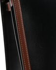 Calfskin Vintage Check Medium Two Handle Title Bag Black