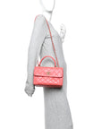 Lambskin Quilted Small Trendy CC Flap Dual Handle Bag Dark Pink