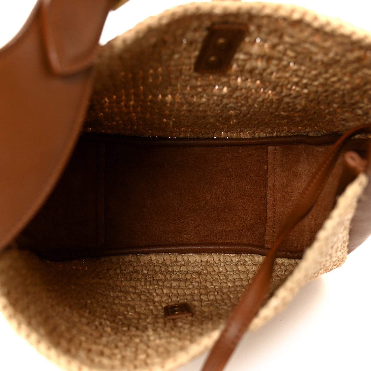 Raffia Calfskin Le 5 A 7 Small Hobo Natural Brick