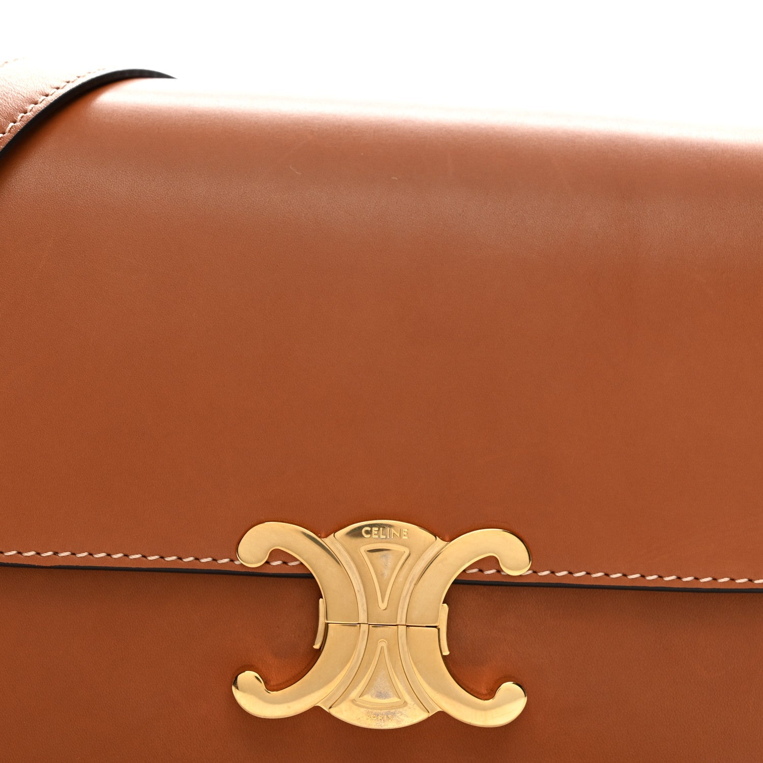 Natural Calfskin Medium Triomphe Tan