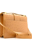 Ostrich 30 Montaigne Flap Bag Brown
