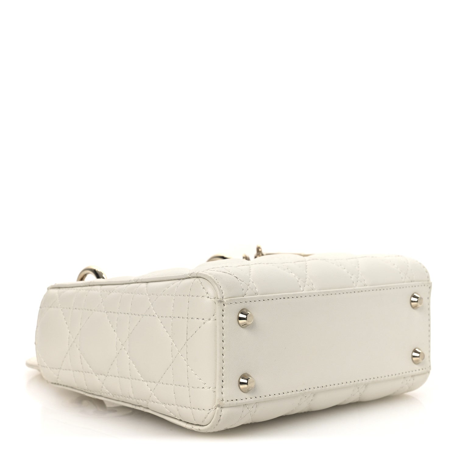 Lambskin Cannage Mini Lady D1OR White