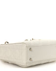 Lambskin Cannage Mini Lady D1OR White