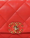Lambskin Quilted CHNL 19 Waist Bag Red