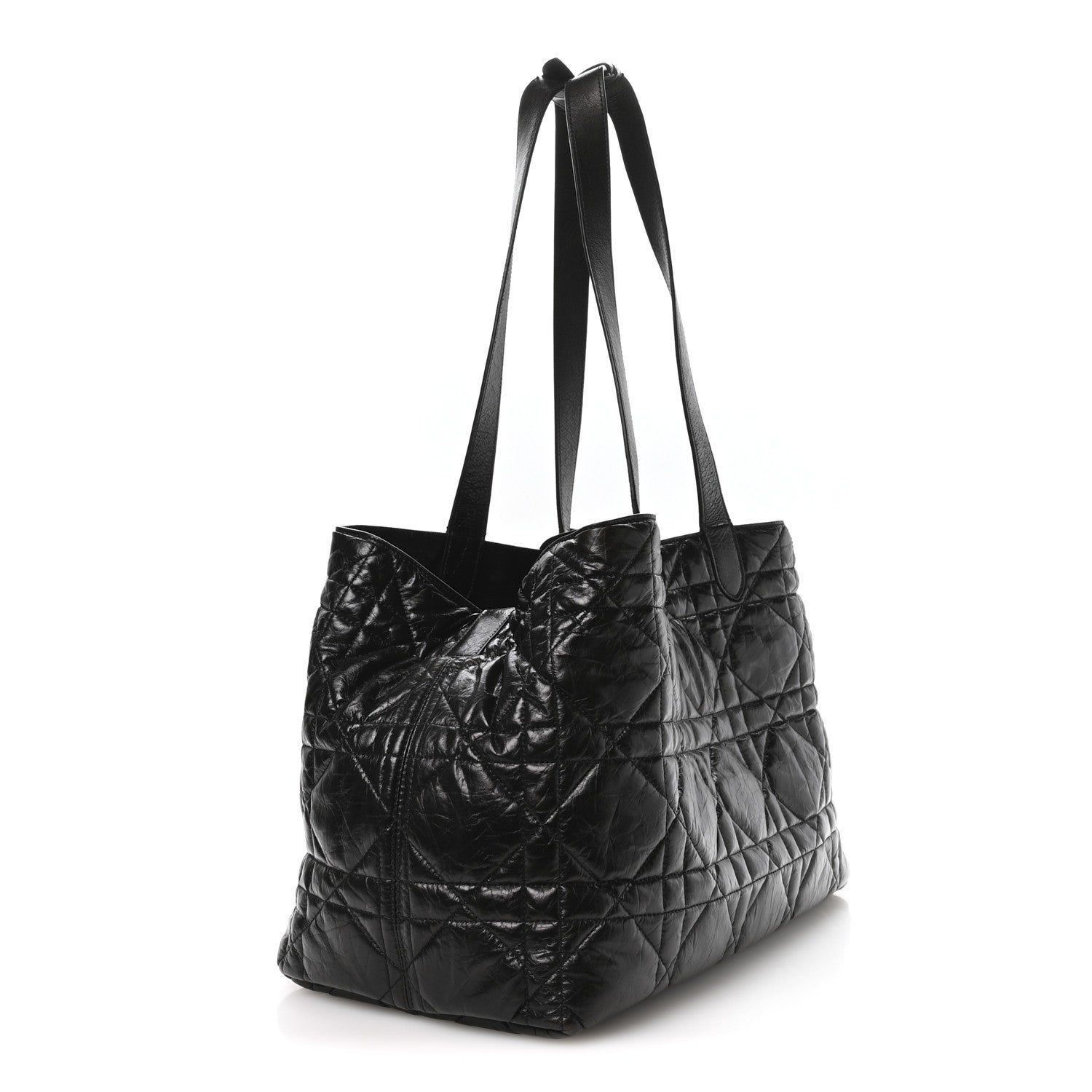 Crinkled Calfskin Macrocannage Large Toujours Black