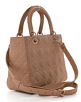 Ultra Matte Calfskin Cannage Medium Lady D1OR Beige