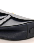 Grained Calfskin Saddle Bag Navy