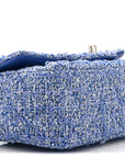 Tweed Quilted Mini Rectangular Flap Blue White