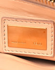 Vitello Morgan Shiny Nappa Medium Peekaboo Iconic Satchel Black Rosa Plaster