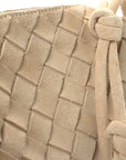 Suede Intrecciato Small Loop Camera Bag Sand