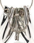 Metallic Patent Bon Bon Bag Silver