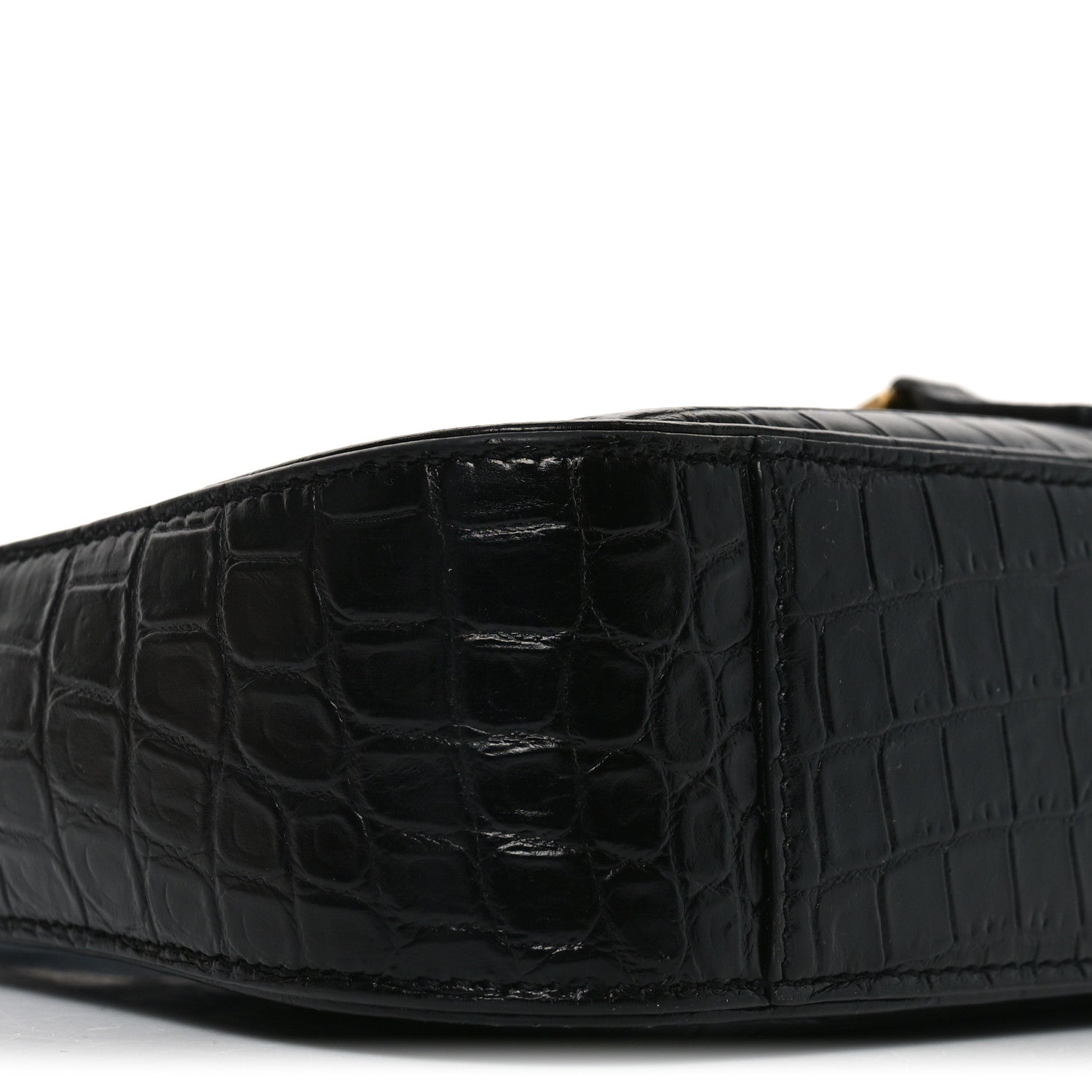 Calfskin Crocodile Embossed Le 5 A 7 Hobo Black