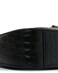 Calfskin Crocodile Embossed Le 5 A 7 Hobo Black